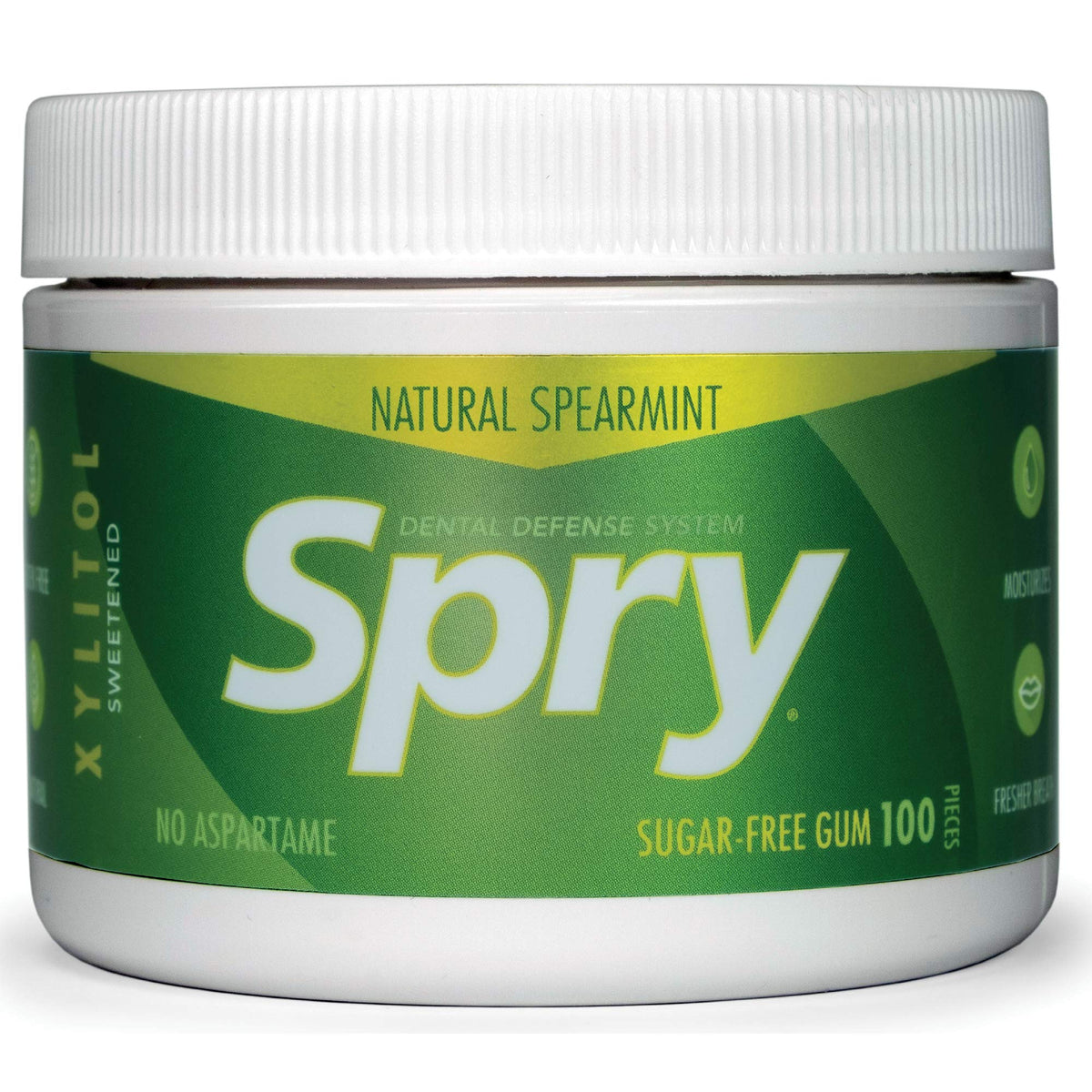 Spry gum after meals delivering fresh breath and moisture for the mouth.