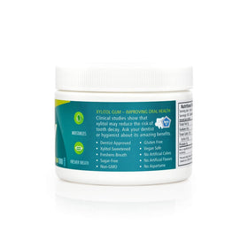 Single Spry wintergreen gum piece ready to freshen breath after meals