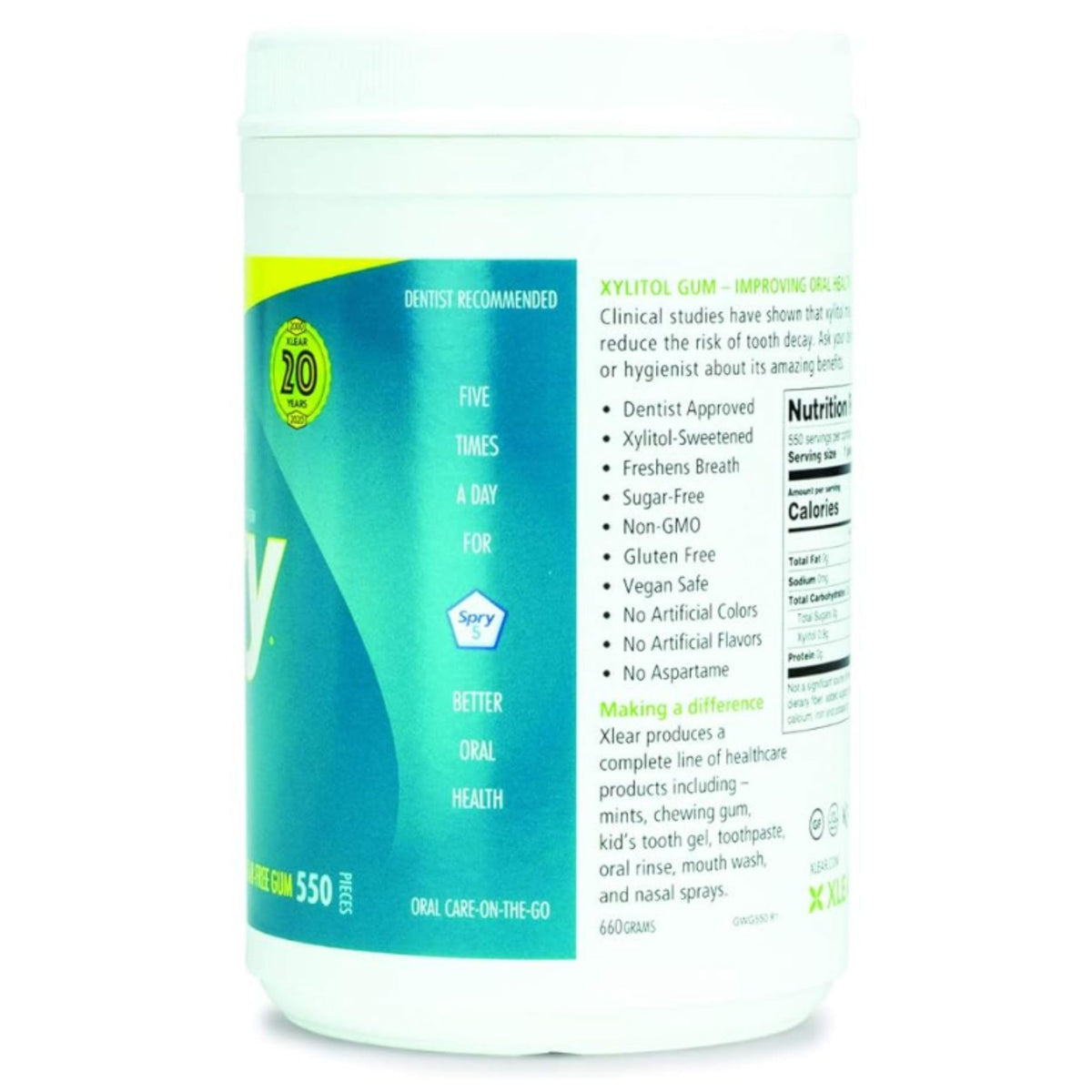 Spry Wintergreen gum refreshing breath after meals with mint flavor.