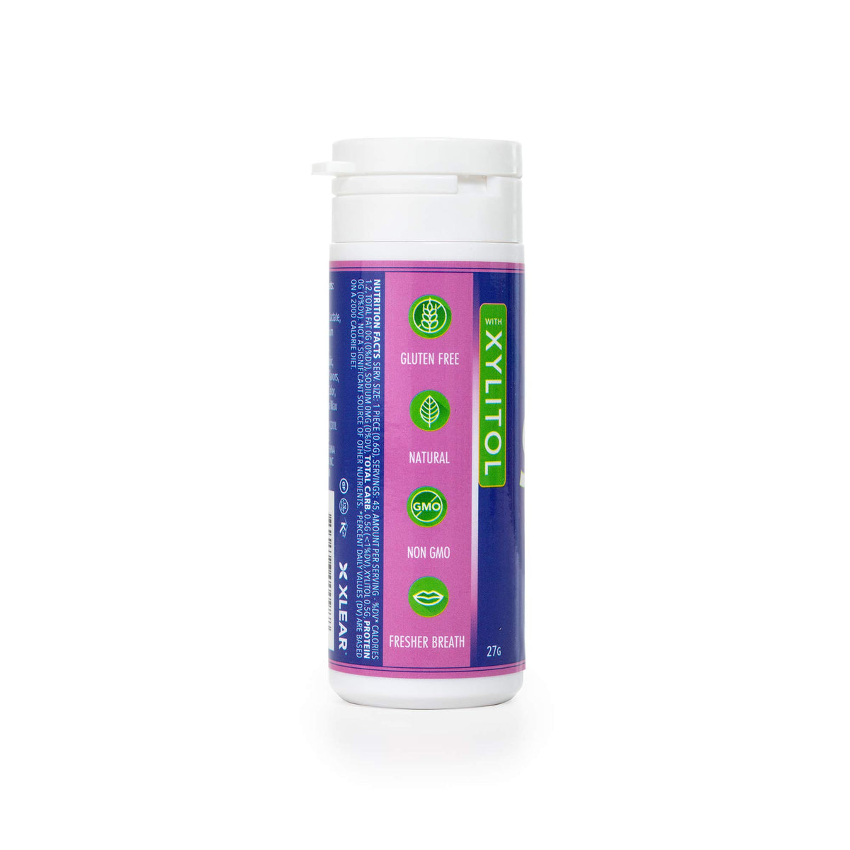 Spry Xylitol Berry Blast Mints label icons, vegan-safe gluten-free non-GMO candy