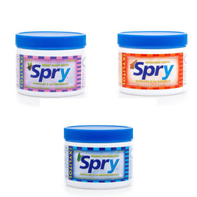 Spry Xylitol Variety Mints office desk setup ideal for quick breath check.