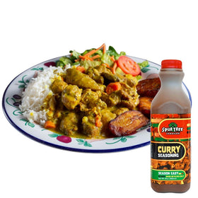 Spur Tree curry seasoning in a chicken curry dish with island flavor.