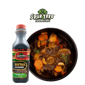 Spur Tree Oxtail Seasoning packaging box on kitchen counter