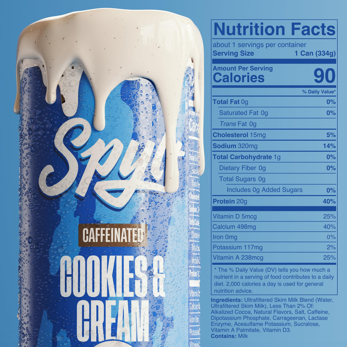 Spylt ready-to-drink-bottle-on-shelf demonstrates convenient grab-and-go protein and caffeine