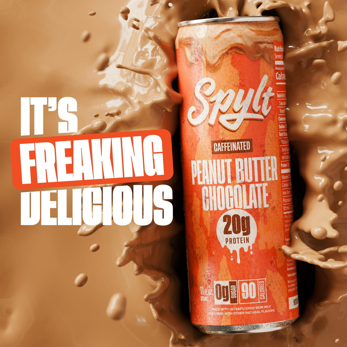 Spylt ready-to-drink chocolate peanut butter milk, creamy post-workout refreshment