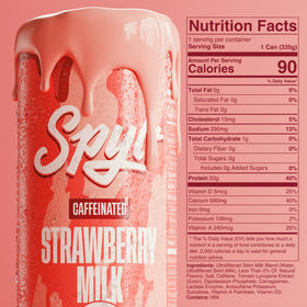 Spylt strawberry milk glass with straw for on-the-go hydration.