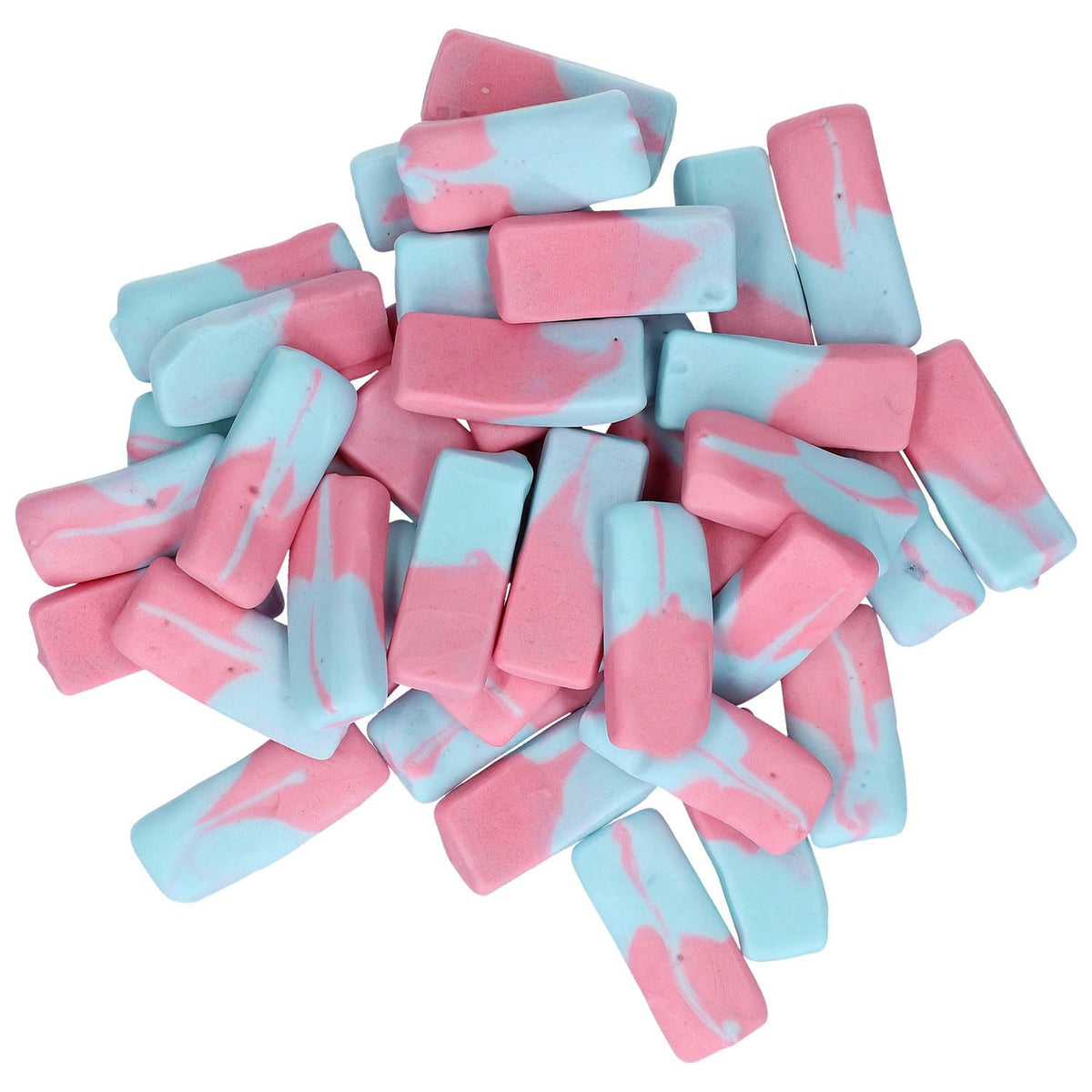 Squashies Drumstick Bubblegum gums with squishy texture for easy chewing.