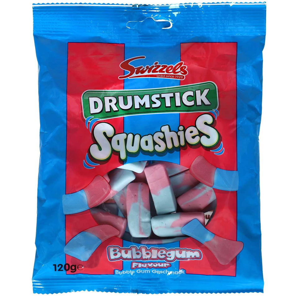 Squashies Drumstick Bubblegum pack for sharing, with three 120g bags