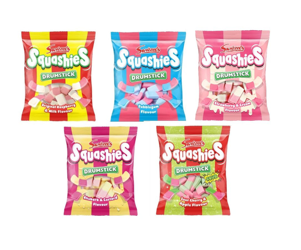 Squashies Drumstick Candies 5 Pack – assorted flavours, ideal for sharing at gatherings.