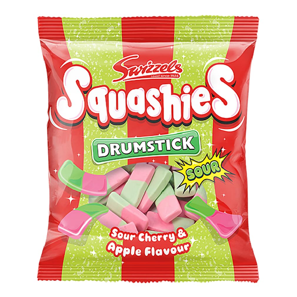 Squashies Drumstick Cherry & Apple pack on display for on-the-go snacking.