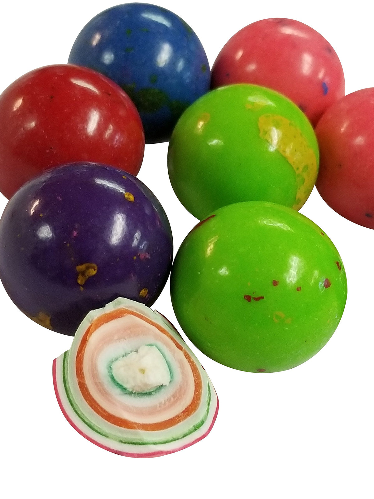 Squireboone Jawbreakers in rainbow colors, 1-inch pieces ideal for party favors.