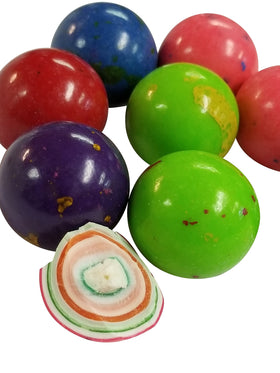 Squireboone Jawbreakers in rainbow colors, 1-inch pieces ideal for party favors.