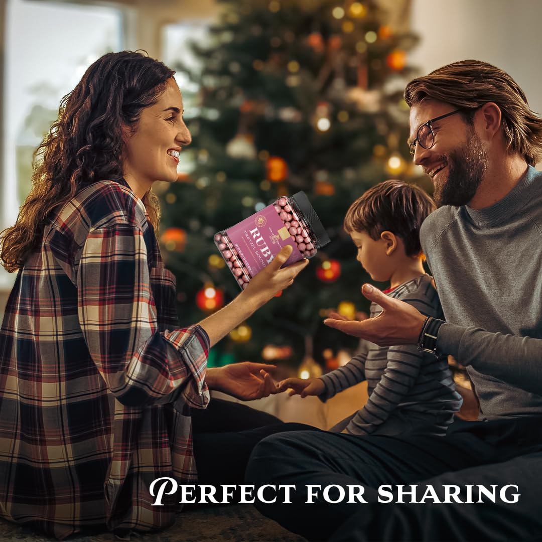 Party platter with ruby-coated pretzel rounds signals a crowd-pleasing snack option.