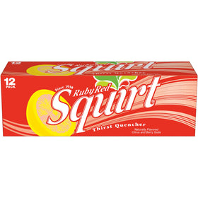 Squirt Ruby Red ice-filled glass conveys cool refreshment