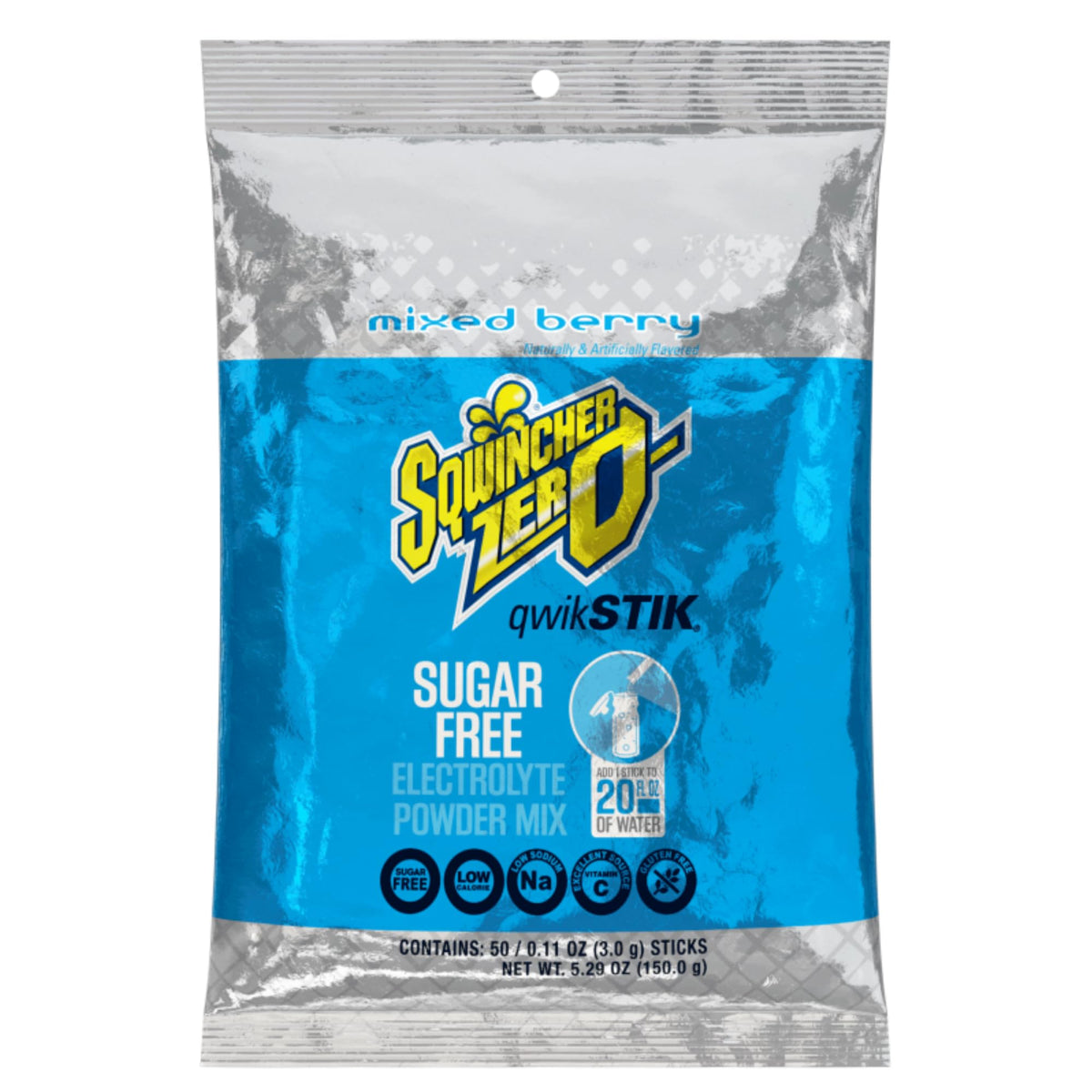 Sqwincher Mixed Berry Zero 50-pack for hydration during workouts