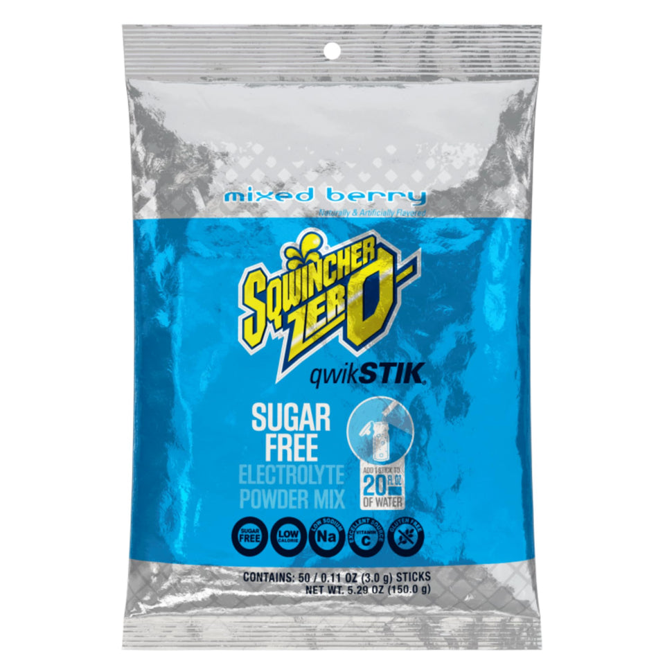 Sqwincher Mixed Berry Zero 50-pack for hydration during workouts