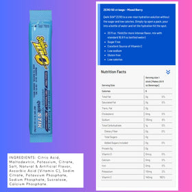 Sqwincher powder sachet and scoop for zero-calorie hydration on the go