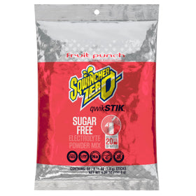 Sqwincher Qwik Stick fruit punch packaging for on-the-go hydration.