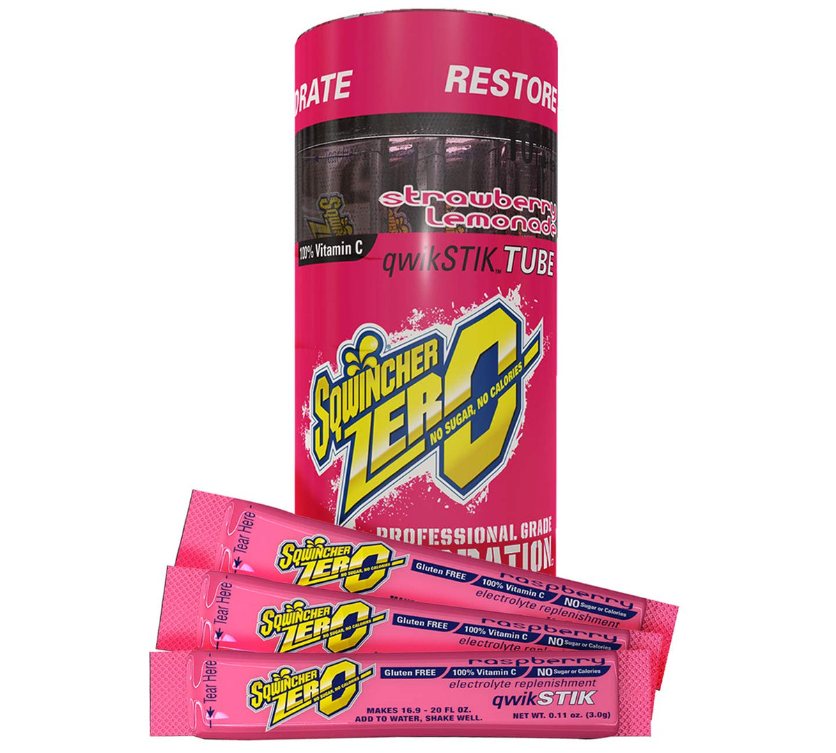 Sqwincher Qwik Stik fruit punch packet for convenient electrolyte hydration