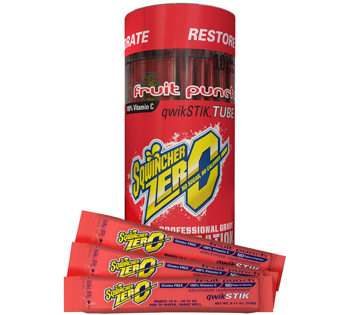 Sqwincher Qwik Stik orange flavor packet ideal for workouts