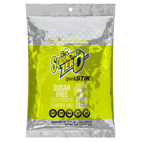 Sqwincher Qwik Stik Zero Lemon Lime packaging ready for convenient hydration.