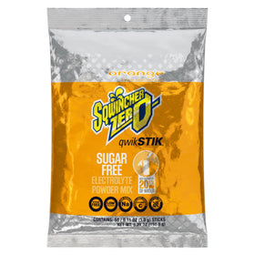 Sqwincher Stik 20oz orange bottle label visible for on-the-go hydration.