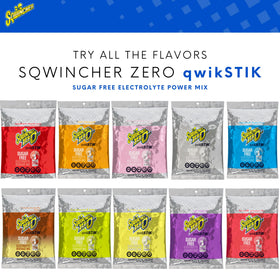 Sqwincher Stik workout hydration bottle in gym setting.