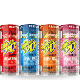 Sqwincher ZERO Qwik Stik packaging shows a 40-stick box for on-the-go hydration.