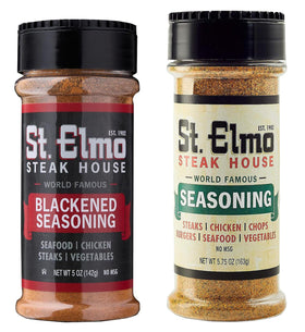 St. Elmo Classic Seasoning bottle enhances steak flavor