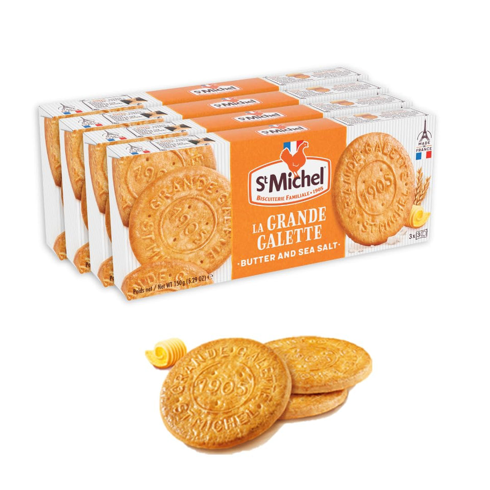 St Michel Grandes Galettes butter cookies with sea salt, ideal for tea time.