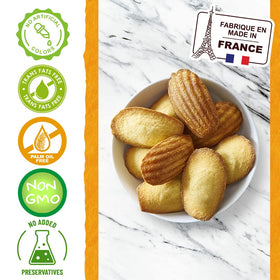 St Michel madeleines individual wrapping showcases freshness for on-the-go snacking.
