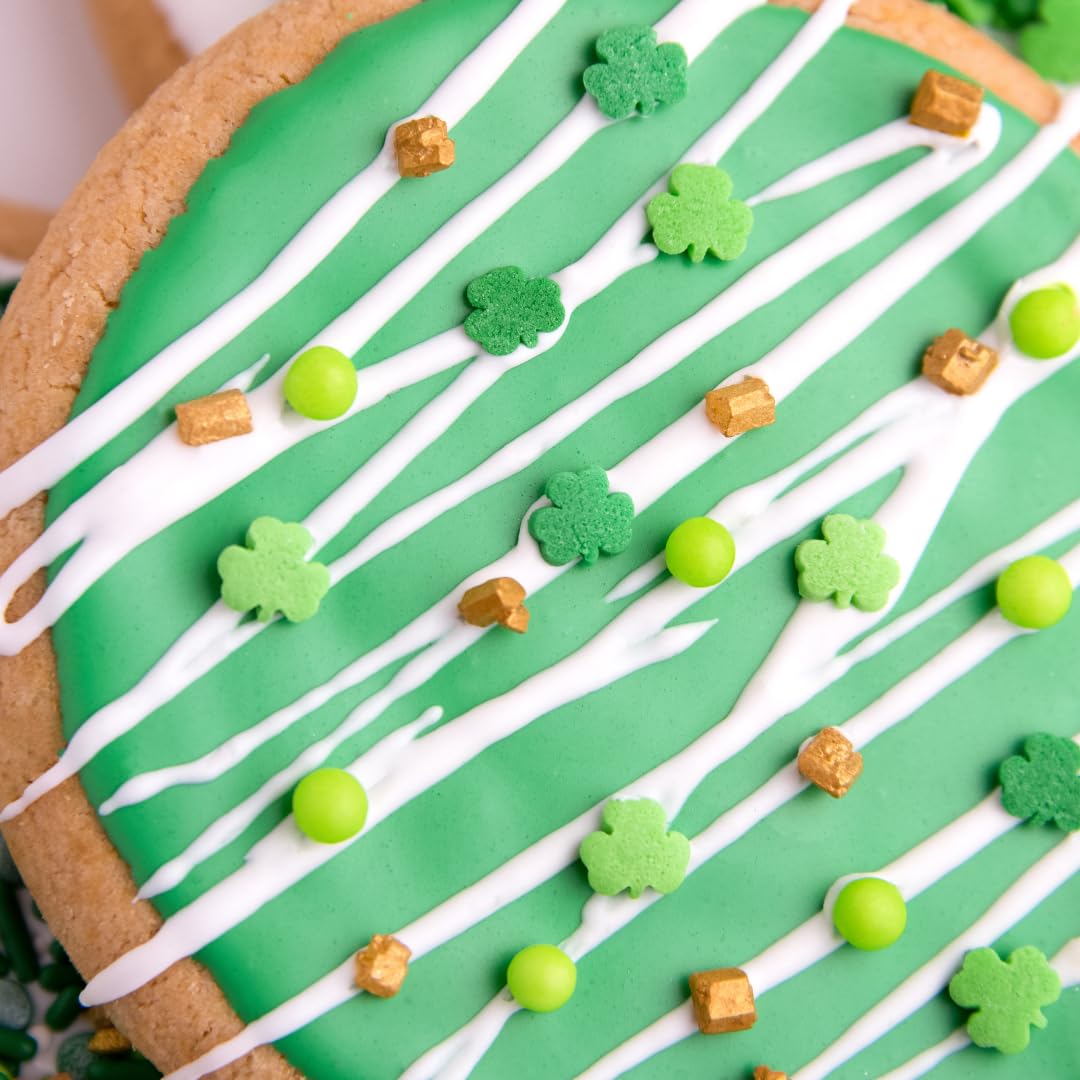 Sweets Indeed shamrock sprinkles brighten frostings with bold color.
