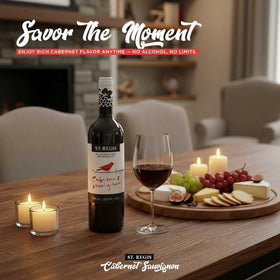 ST. REGIS Cabernet Sauvignon bottle label emphasizes premium European grape heritage.