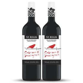 ST. REGIS Cabernet Sauvignon bottle pour showcases low calories and fruity-spicy flavor.