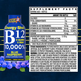 Stacker 2 Blue Raspberry energy shot pour showcases a quick, flavorful energy boost