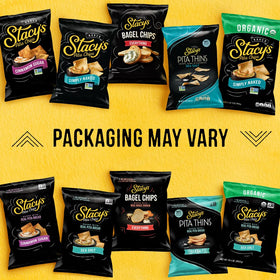 Stacy's Pita Thins Garlic and Herb bags pair with dips for gatherings.