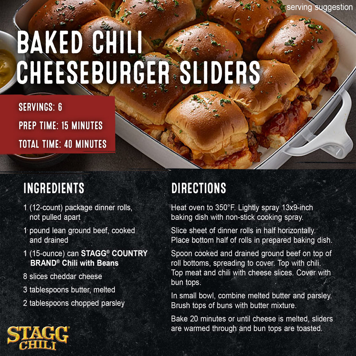 STAGG Chili with Beans as a simple dip base for party snacks.