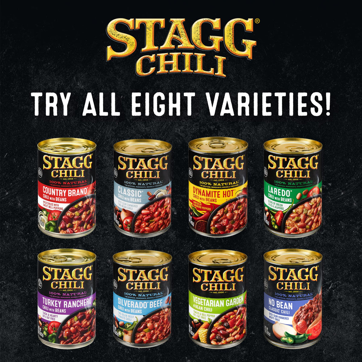Close-up of tender meat and beans in STAGG Chili with Beans, highlighting natural ingredients.