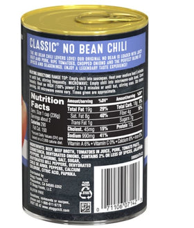 STAGG Classic Chili No Beans can-back – shows ingredients and natural profile