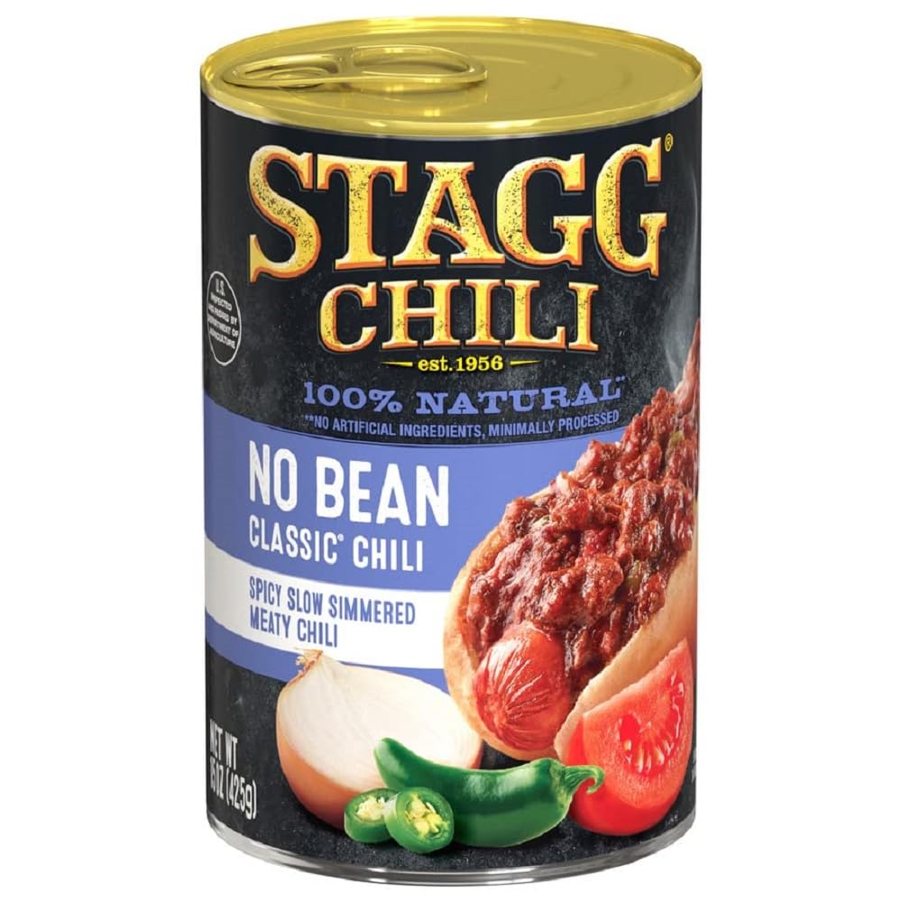 STAGG Classic Chili No Beans can-front – ready-to-use topping for bowls and hot dogs