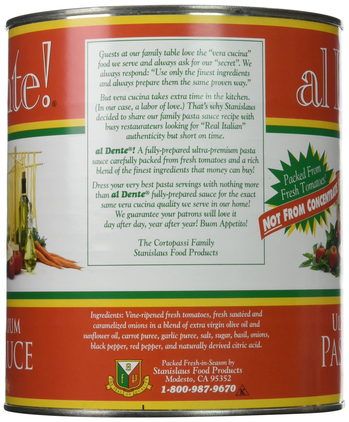Stanislaus al Dente sauce with olive oil and herbs, elevating weeknight dinners.