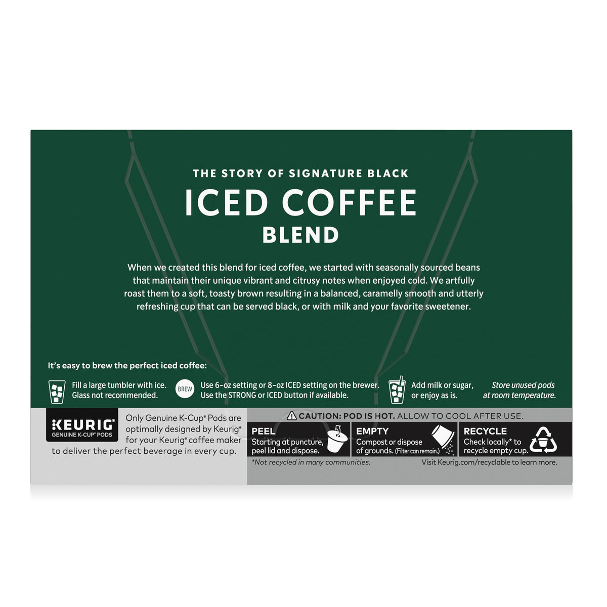 Starbucks 10-count iced coffee pods box ready for quick daily brews.