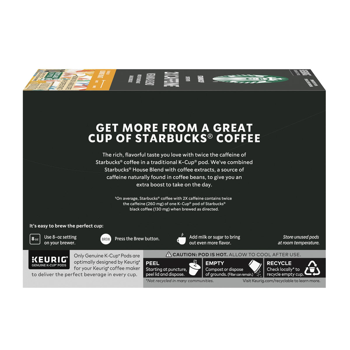Starbucks 60-count pod box designed for daily coffee rituals.