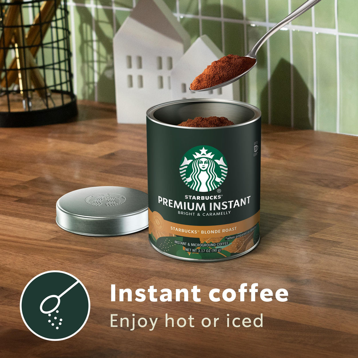 Starbucks Blonde Roast Arabica beans close-up highlighting premium aroma