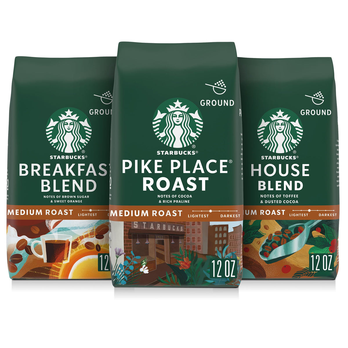 Starbucks Breakfast Blend 12oz bag ready for a smooth morning brew.