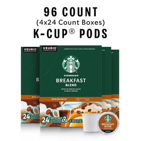 Starbucks Breakfast Blend hot coffee in a mug showcases a milder, flavorful start to the day.