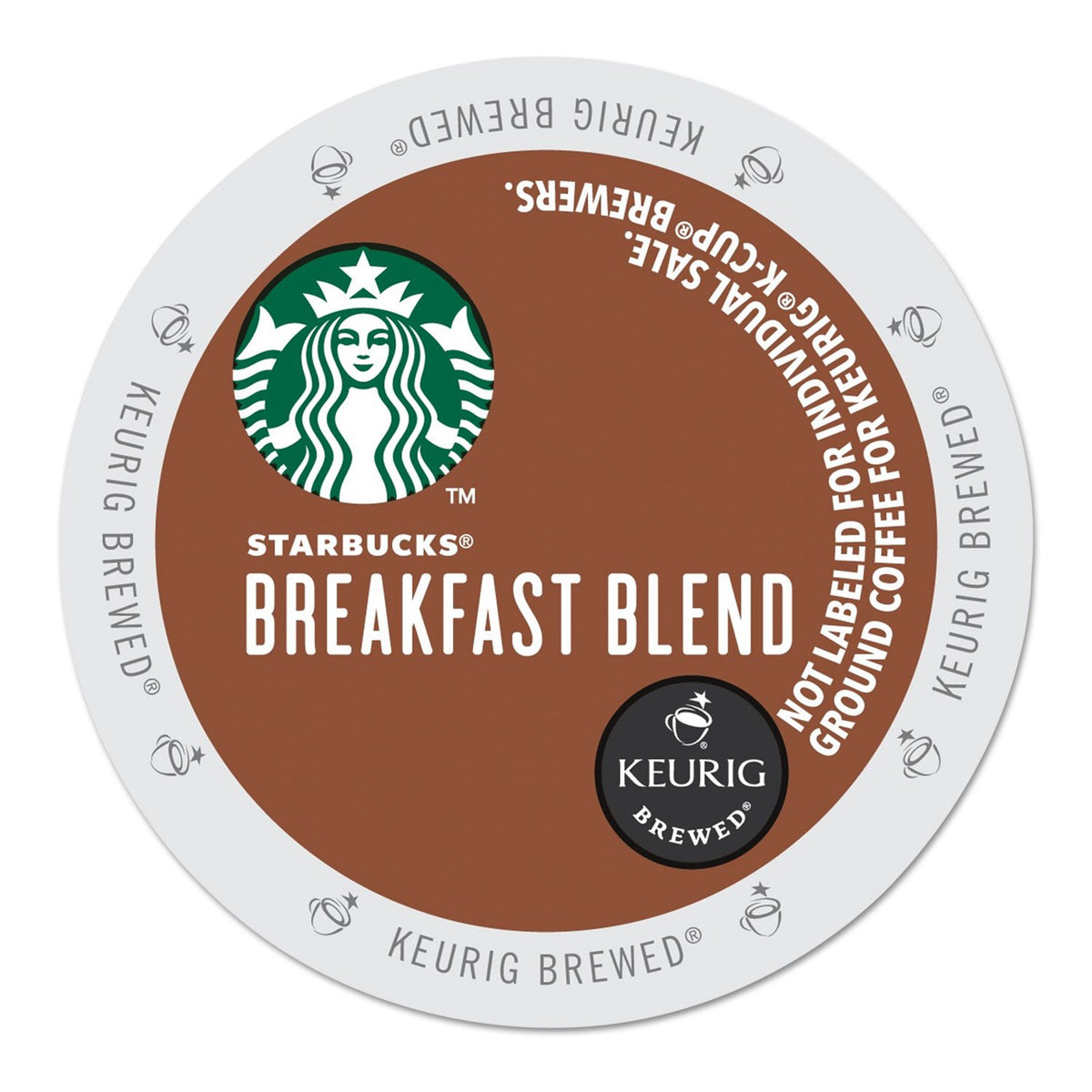 Starbucks Breakfast Blend K-Cup pod close-up for a smooth morning boost