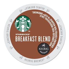 Starbucks Breakfast Blend K-Cup pod close-up for a smooth morning boost