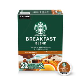 Starbucks Breakfast Blend K-Cup box pods, convenient for quick mornings