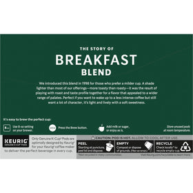 Starbucks Breakfast Blend K-Cup pods lined up for quick brewing